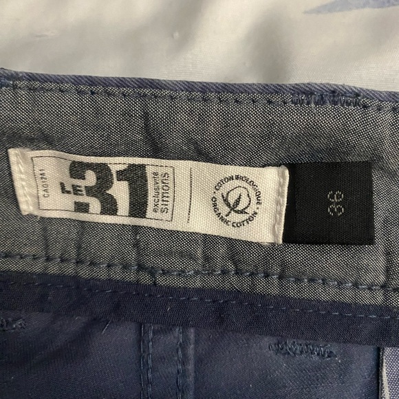 Le 31 Simon’s Exclusives Men's Navy Blue Shorts Size 36 Organic Cotton - Picture 3 of 8